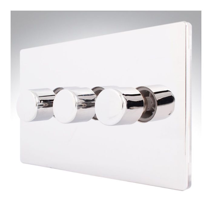 Hamilton 87C3XLEDITB100 CFX Polished Chrome triple 100w LED 2 way dimmer