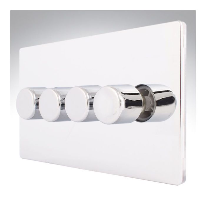 Hamilton 87C4XLEDITB100 CFX Polished Chrome quadruple 100w LED 2 way dimmer