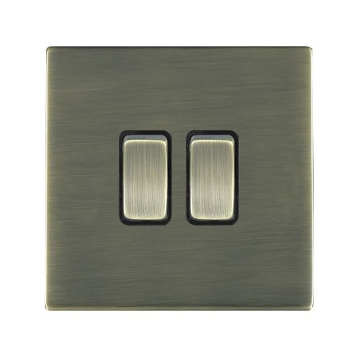 Hamilton 89CR22AB-B CFX Antique Brass 10A double 2 way light switch