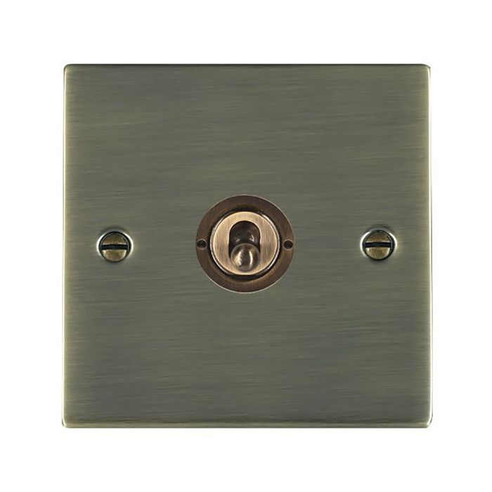 Hamilton 89T21 Antique Brass 20A single toggle light switch 2 way