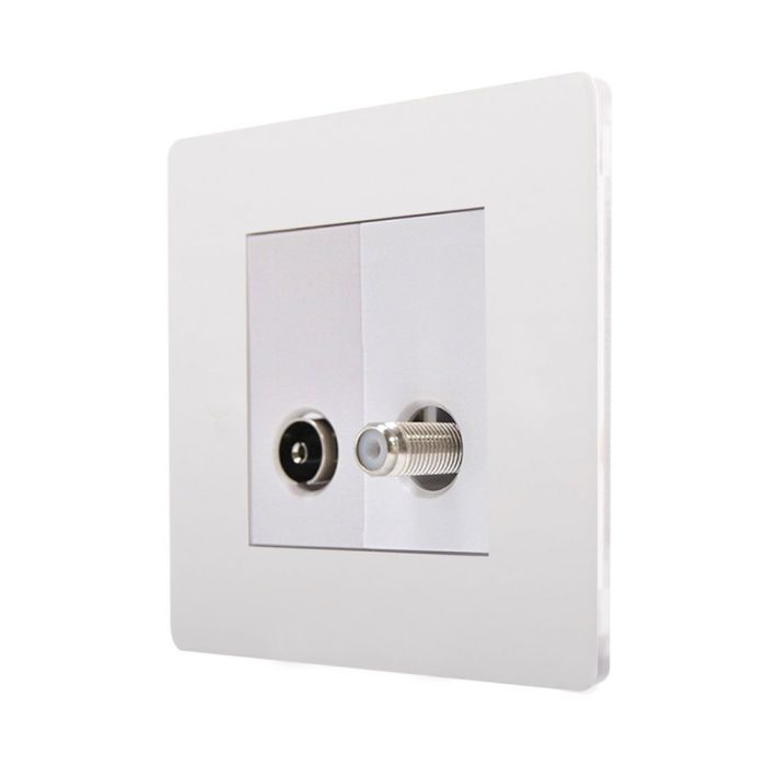 Hamilton 8WPCTVSATW CFX Primed White non-isolated TV and satellite socket