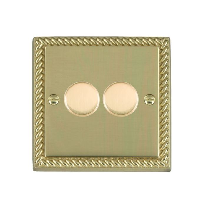 Hamilton 902X40 Polished Brass Dimmer Switch 2 Gang 400W