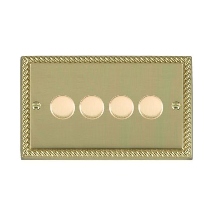 Hamilton 904X40 Polished Brass Dimmer Switch 4 Gang 400W