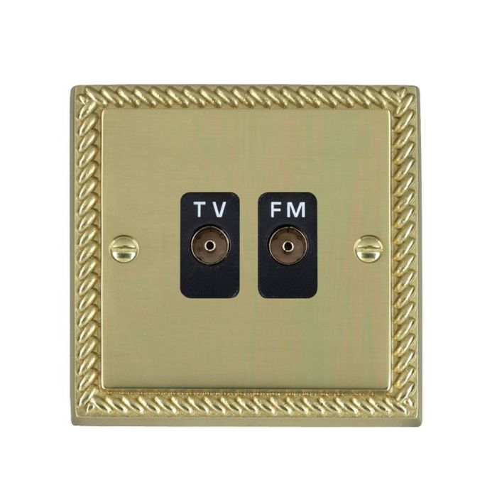 Hamilton 90TVFMB Polished Brass TV/FM Socket Isolated