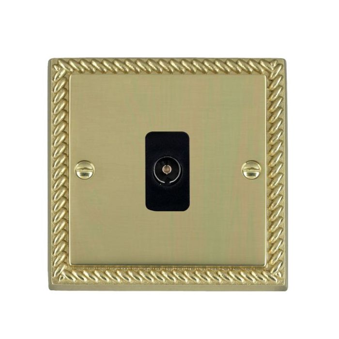 Hamilton 90TVIB Polished Brass TV Socket Isolated