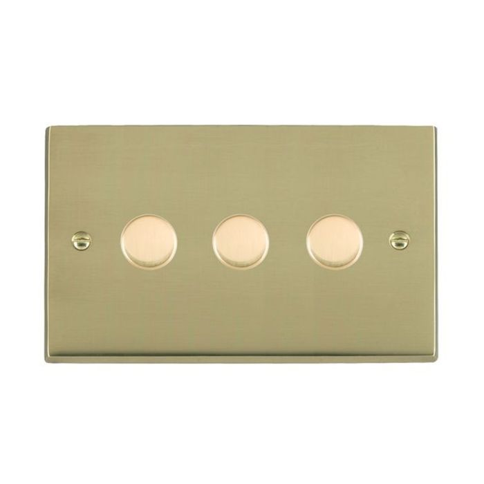 Hamilton 923X40 Polished Brass Dimmer Switch 3 Gang 400W