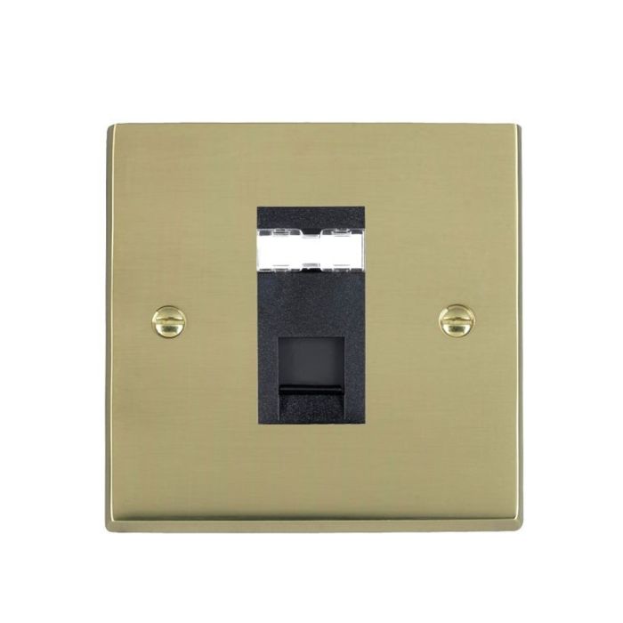 Hamilton 92J45B Polished Brass RJ45 Socket 1 Gang