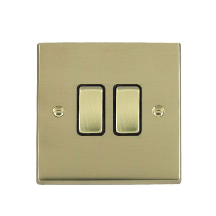 Hamilton 92R22PB-B Polished Brass Switch 2 Gang 10A