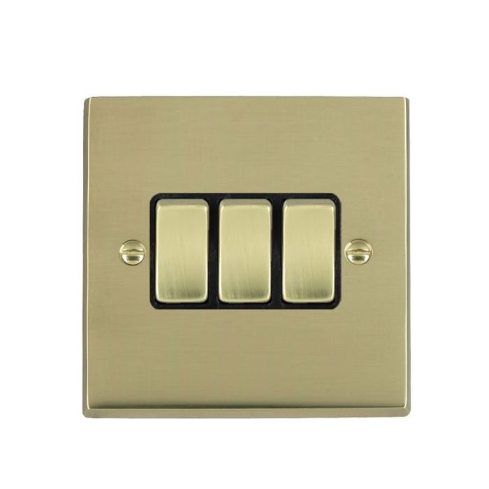 Hamilton 92R23PB-B Polished Brass Switch 3 Gang 10A