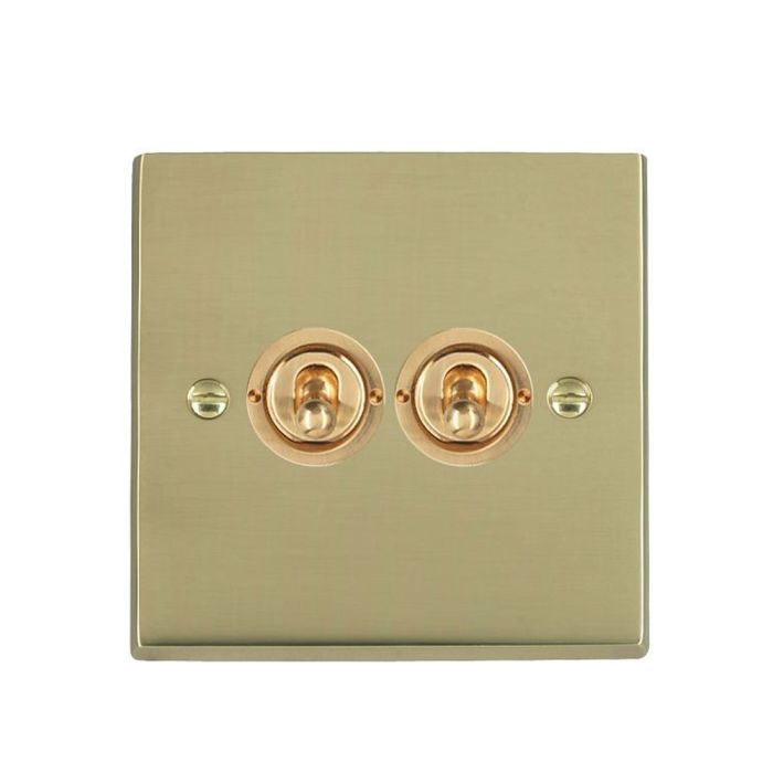 Hamilton 92T22 Polished Brass Dolly Switch 2 Gang 10A