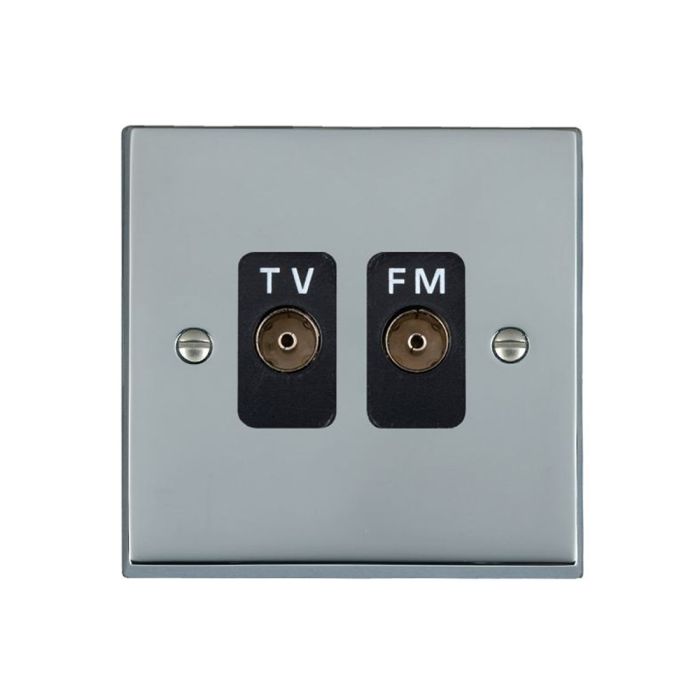 Hamilton 95TVFMB Polished Chrome TV/FM Socket Isolated