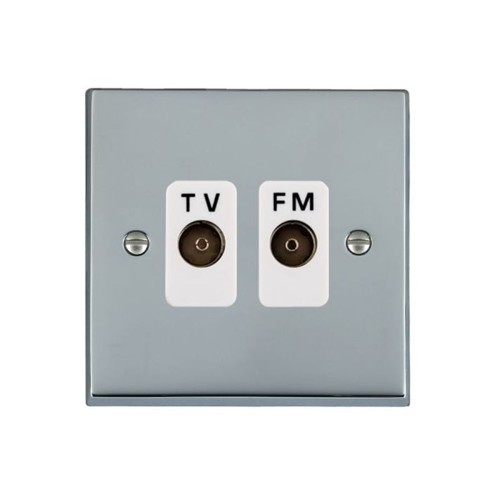 Hamilton 95TVFMW Polished Chrome TV/FM Socket Isolated