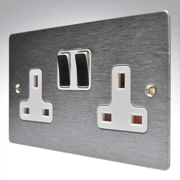 Hamilton 84SS2SS-W Stainless Steel 13a Double Socket