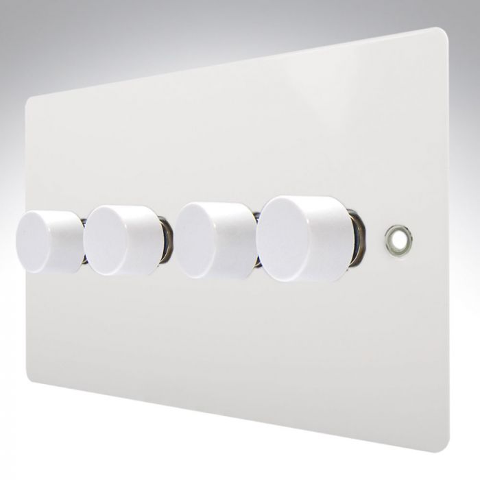 Hamilton 804X40 Gloss White 4 Gang Dimmer 400W