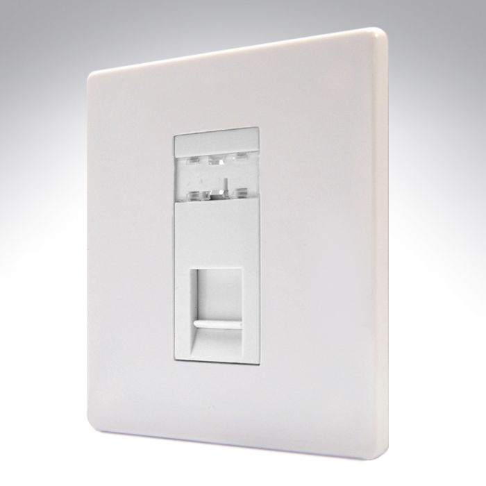 Hamilton 7WCJ45W CFX Gloss White RJ45 Socket 1 Gang