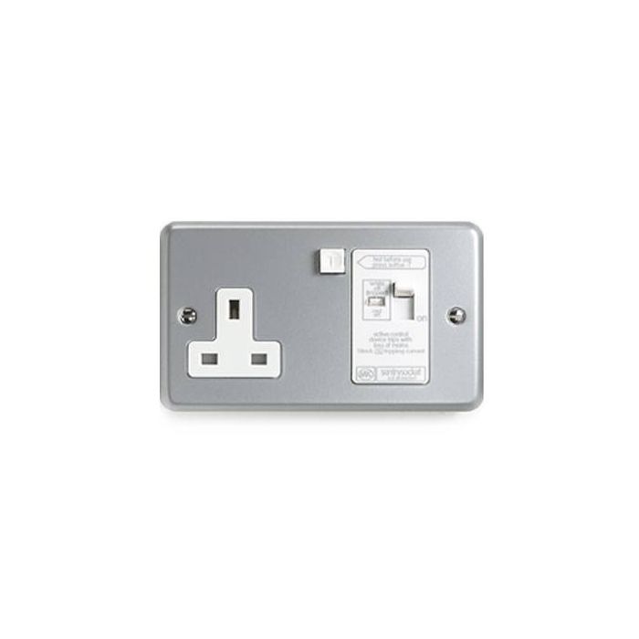 MK K6302ALM 1 Gang RCD Protected Socket 13A 30mA