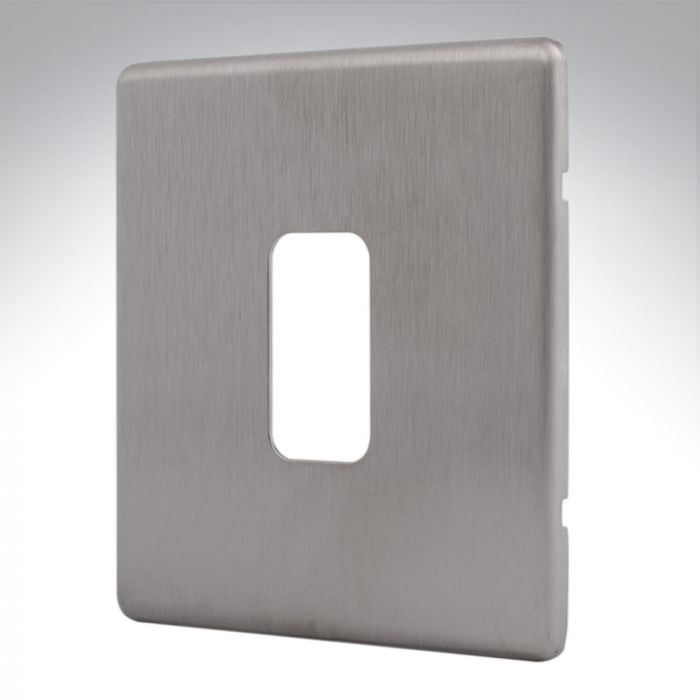 MK K24331BSS Aspect Grid Plate 1 Module Brushed Steel