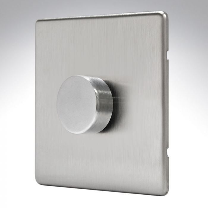 MK K24301BSS Aspect Brushed Steel Dimmer Switch 1 Gang