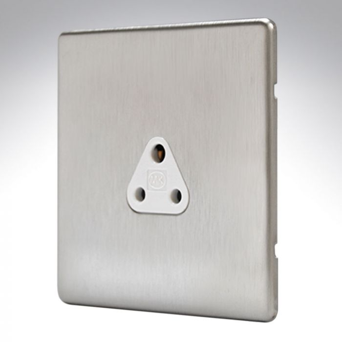 MK K24380BSSW Aspect Brushed Steel Lighting Socket 2amp