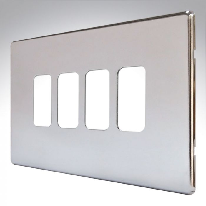 MK K24334POC Aspect Grid Plate 4 Module Polished Chrome