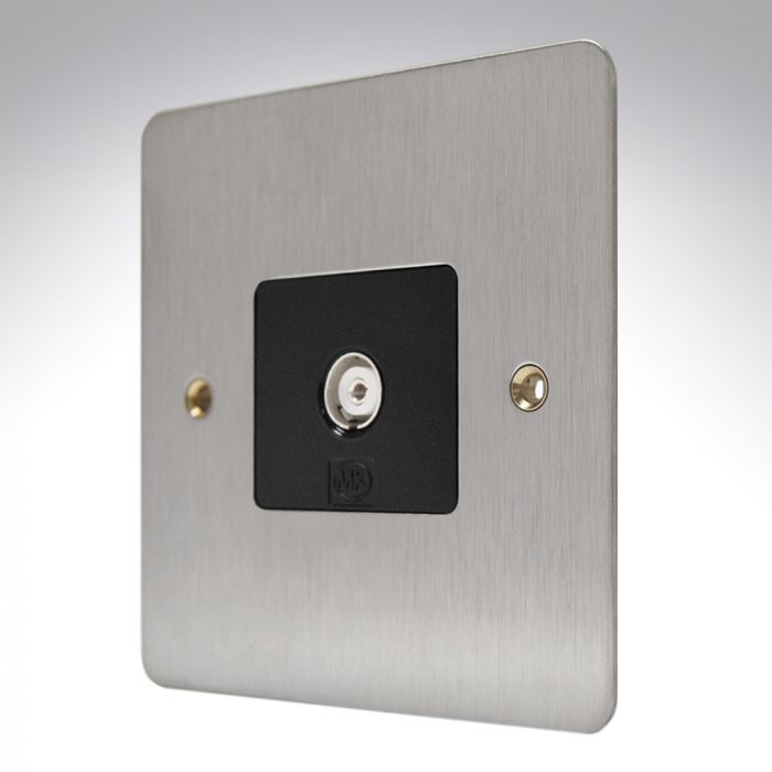 MK K14321BSSB Edge Brushed Steel TV Socket Isolated