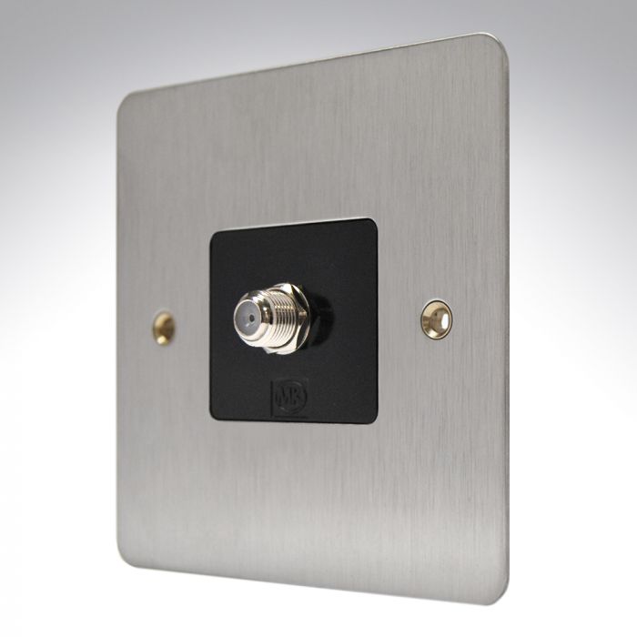 MK K14325BSSB Edge Brushed Steel TV Satellite Socket