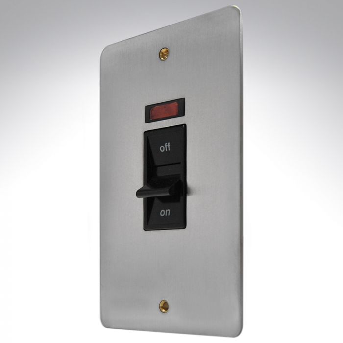 MK K14336BSSB Edge Brushed Steel Switch 45amp Vertical