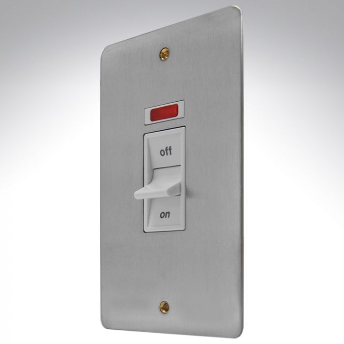 MK K14336BSSW Edge Brushed Steel Switch 45amp Vertical