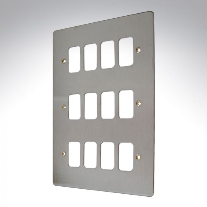 MK K14352BSS Edge Grid Plate 12 Module Brushed Steel