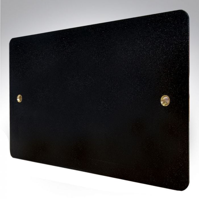 MK K14329LBK Edge Lustrous Black Metal Double Blank Plate