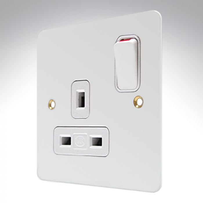 MK K14357WHIW Edge White Metal Single Socket