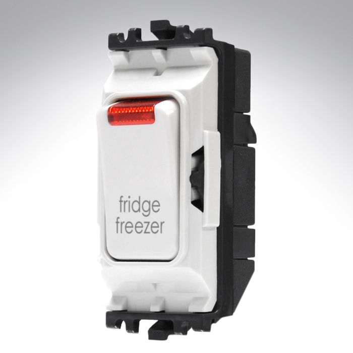 MK K4896NFFWHI Grid Switch + Neon Double Pole 20A Fridge Freezer