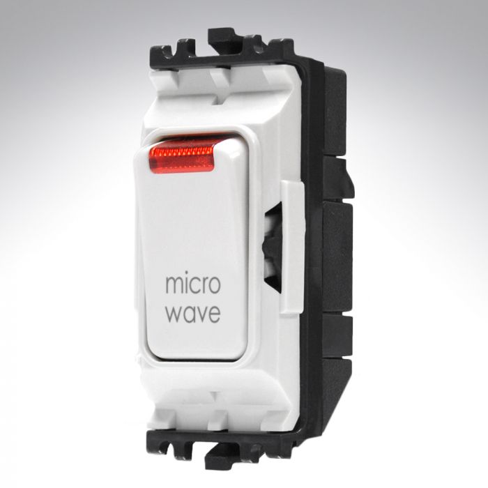 MK K4896NMWWHI Grid Switch + Neon Double Pole 20A Microwave