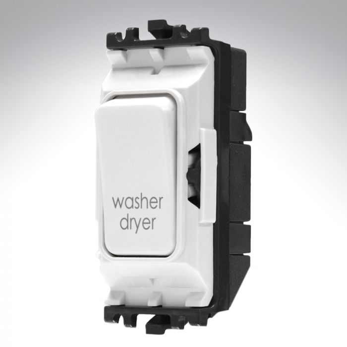 MK K4896WDRWHI Grid Switch 1 Way Double Pole 20A Washer Dryer