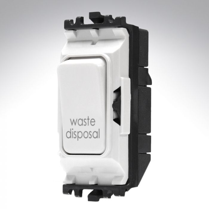 MK K4896WDWHI Grid Switch 1 Way Double Pole 20A Waste Disposal