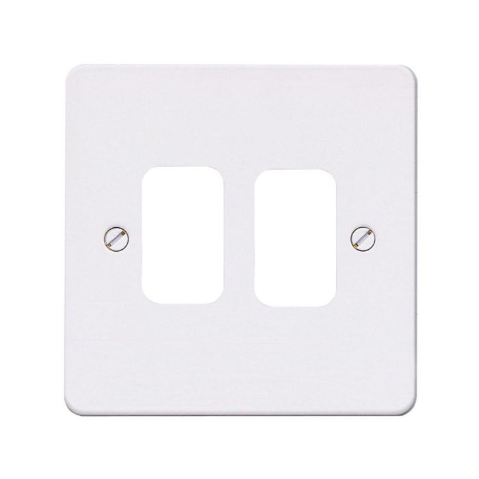 MK K14332WHI Edge Grid Plate 2 Module White Metal