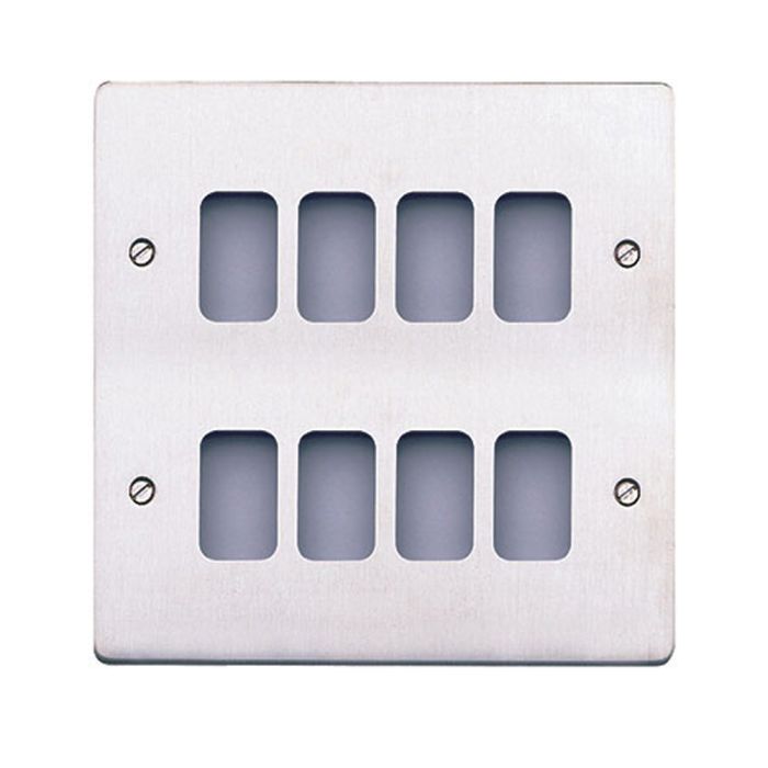 MK K14348POC Edge Grid Plate 8 Module Polished Chrome