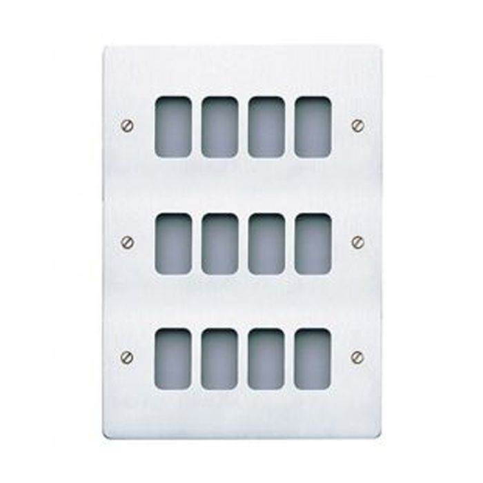 MK K14349BSS Edge Grid Plate 9 Module Brushed Steel