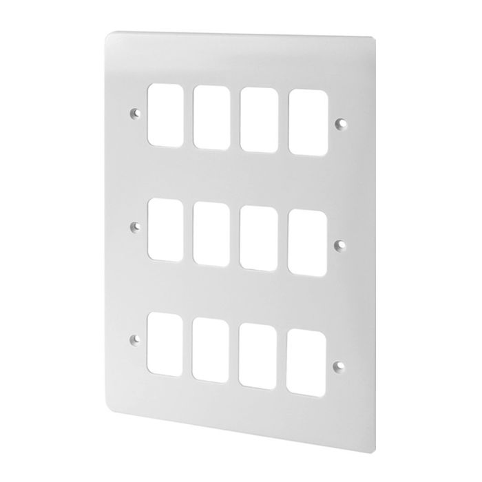 MK K14349WHI Edge Grid Plate 9 Module White Metal