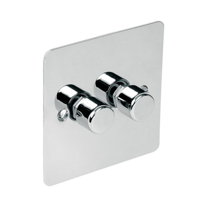 MK K14522POC Edge Polished Chrome Dimmer 2 Gang