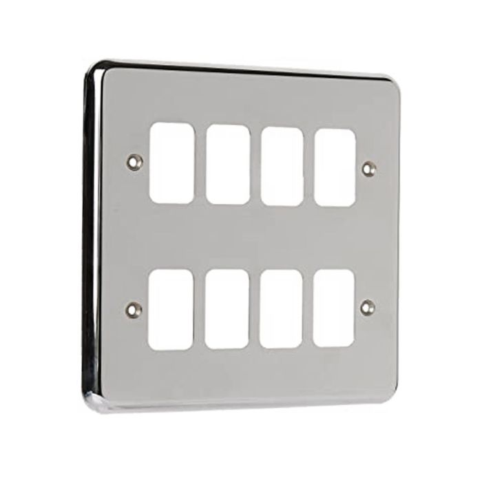 MK K3438PCR Grid 8 Module Frontplate Polished Chrome