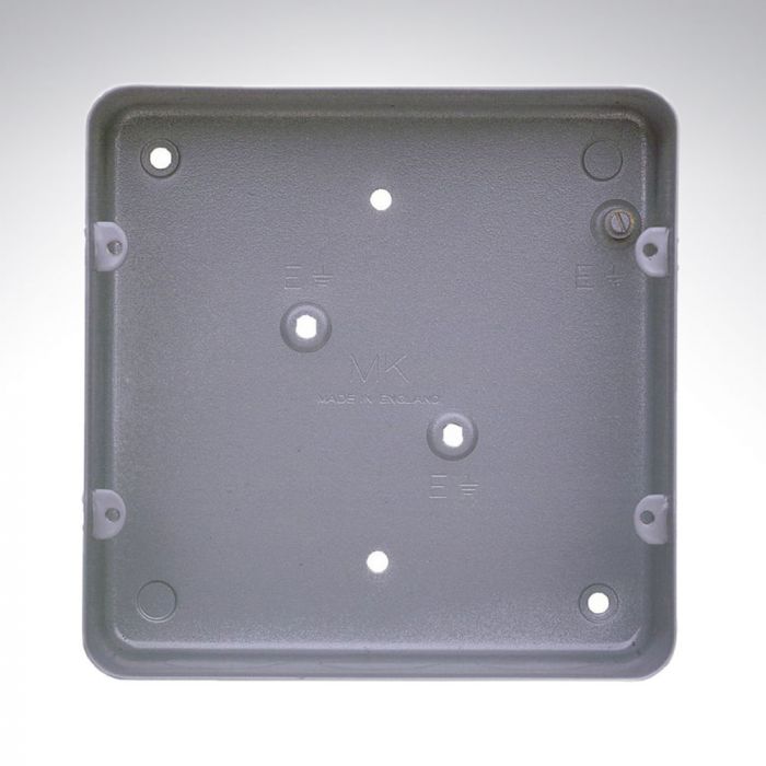 MK K8893ALM Grid Surface Aluminium Box 6-8 Gang + Knockout