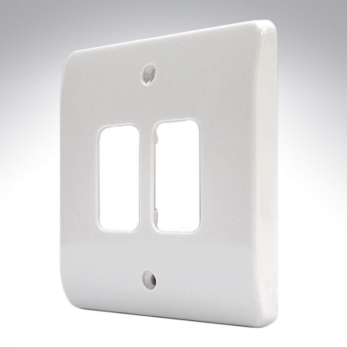 MK K3632WHI Grid 2 Module White Plastic Frontplate