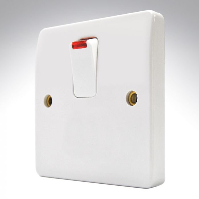 MK K5423WHI 20a DP + Neon + Base Outlet - Deep Plate