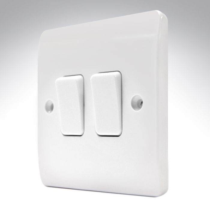 MK K4872WHI Light Switch 2 Gang 2 Way