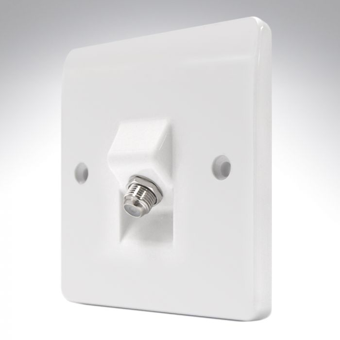 MK K3525WHI F Type Satellite Socket Single