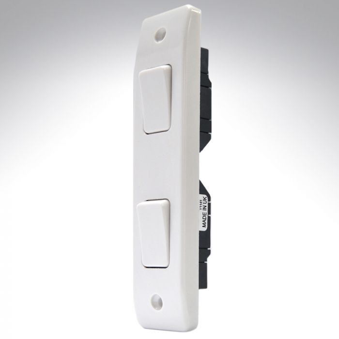 MK K4842WHI Architrave Switch 2 Gang 2 Way