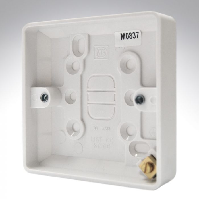 MK K2160WHI Surface Box 1 Gang 16mm