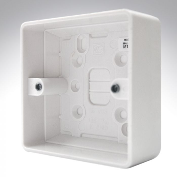 MK K2140WHI Surface Box 1 Gang 30mm