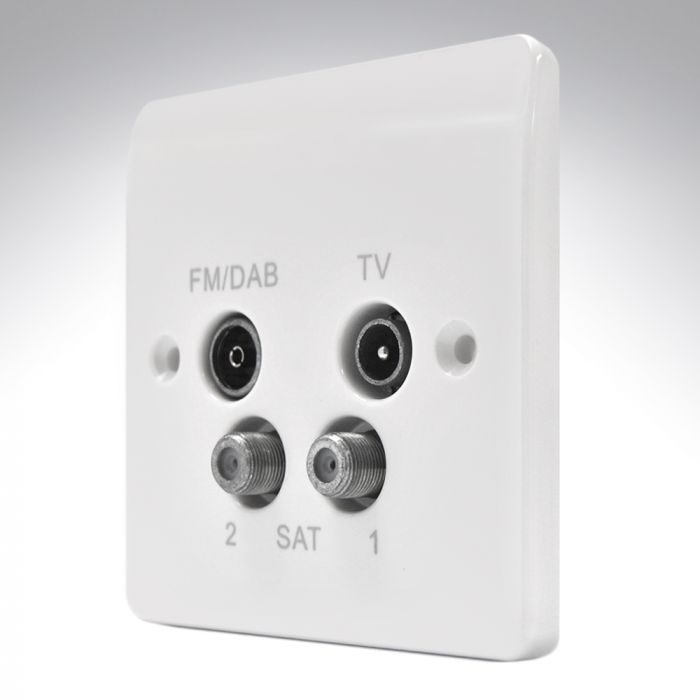 MK K3554DABWHI TV - FM/DAB - SATx2 Quadplexer Socket